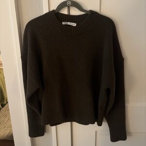 Zara Brown Crewneck Sweater